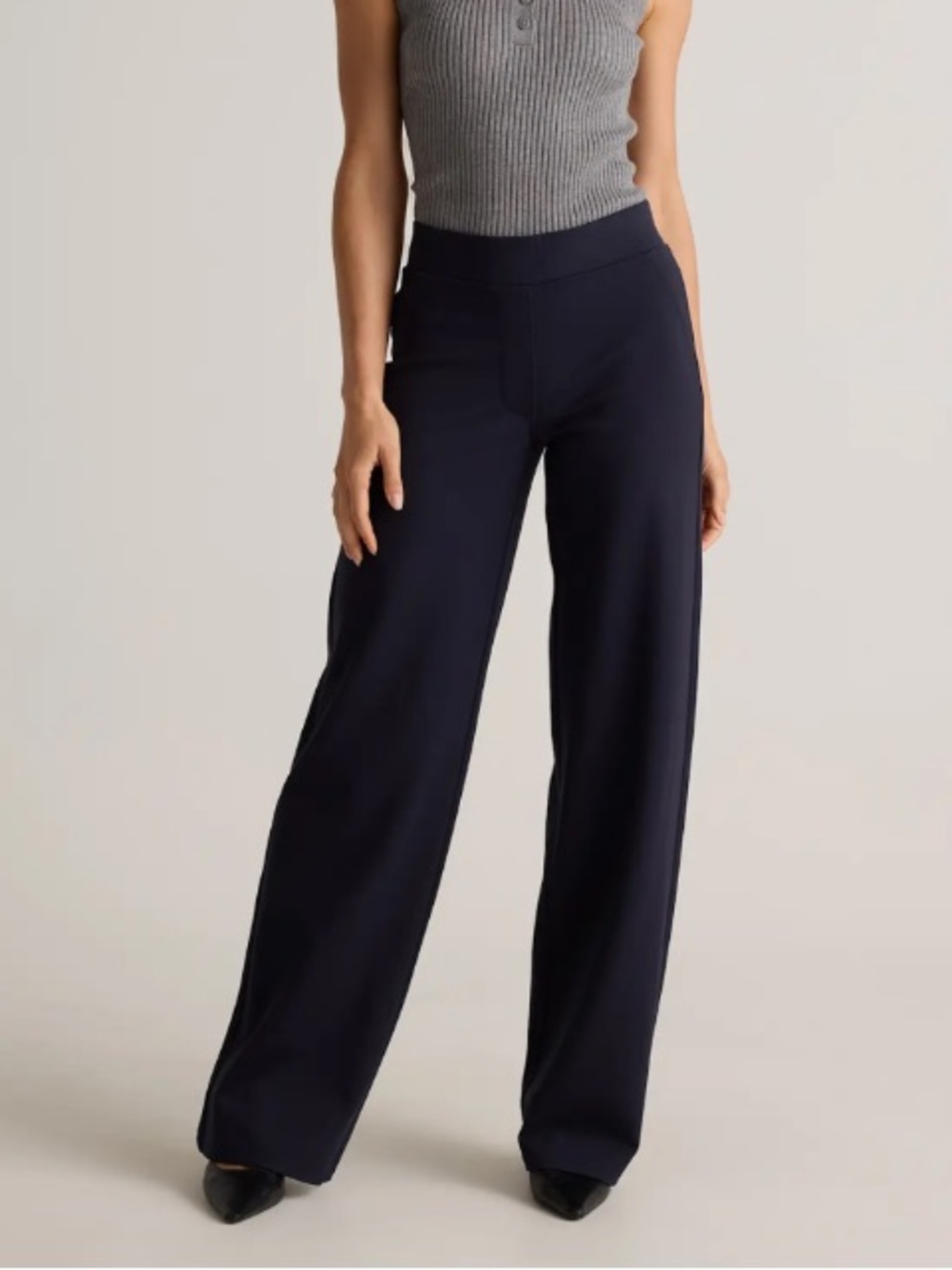 Quince Ultra-Stretch Ponte Wide Leg Pants NEW